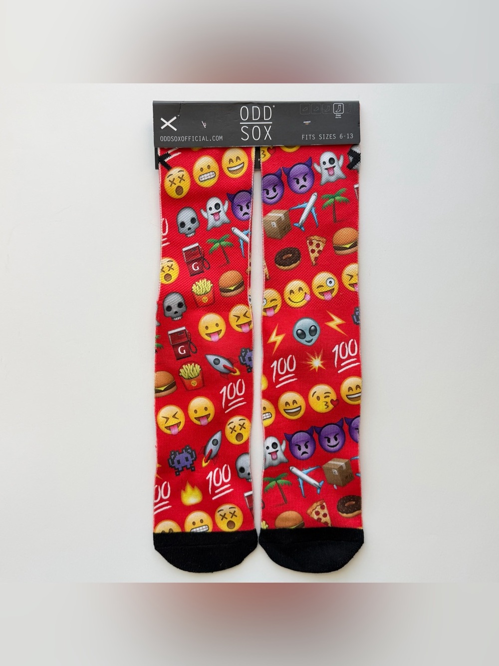 Odd Sox Emoji Crew Socks Smiley Faces Food Alien Mens Womens Novelty Gift